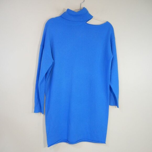 360 CASHMERE Joana Turtleneck Sweater DRESS XS Blue 100% Cashmere Knit NEW - Picture 5 of 8